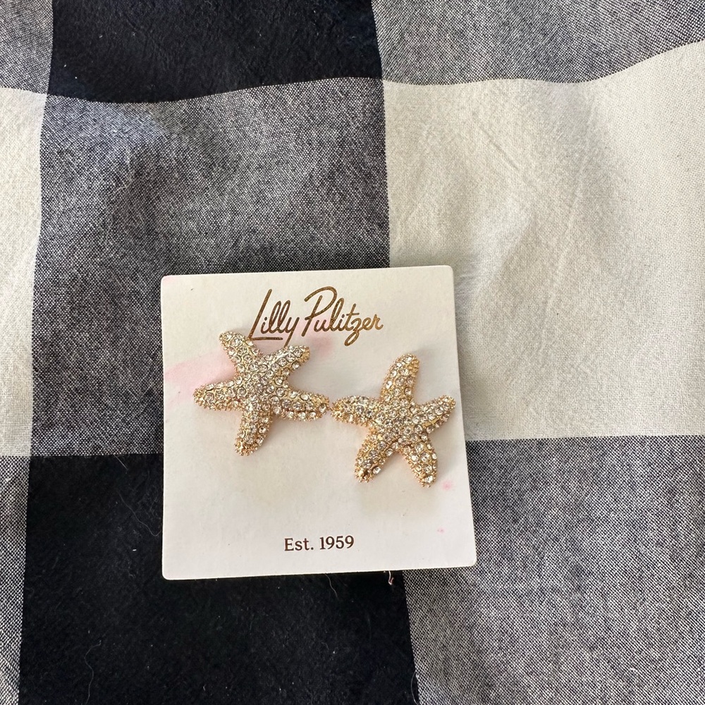 Lilly Pulitzer Sparkling Gold Starfish Earrings
